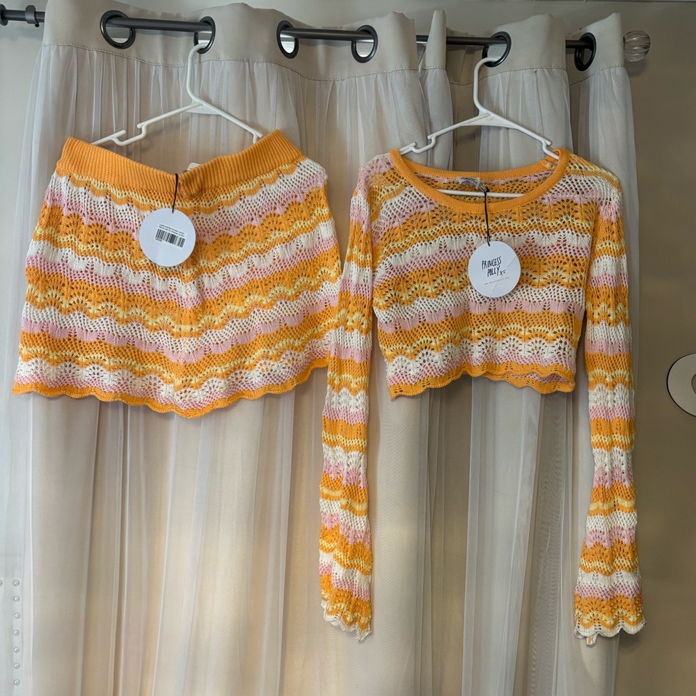 NWT Princess Polly Leah Knit Set Orange/Purple US 10